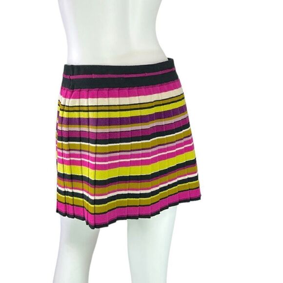 Missoni x Target Magenta Pink & Citron Pleated Striped Knit Mini Skirt Sz M - Picture 4 of 7